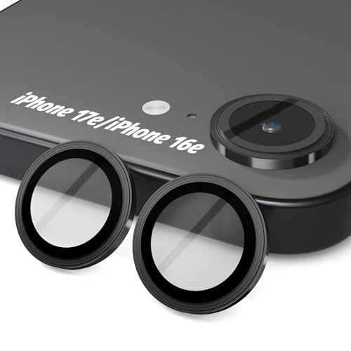 (3 Pack) Orzero Camera Lens Protector for iPhone 17e / iPhone 16e, [EZ Install] [Case-Friendly] 9H Tempered Glass CD Pattern Lens Cover Accessories, Military-Grade Shockproof, HD Clarity Anti-Glare - Black - color: Black, size: iPhone 17e/16e