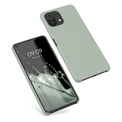 kwmobile Case Compatible with Xiaomi 11 Lite (5G) NE/Mi 11 Lite (5G) Case - TPU Silicone Phone Cover with Soft Finish - Gray Green - color: gray green