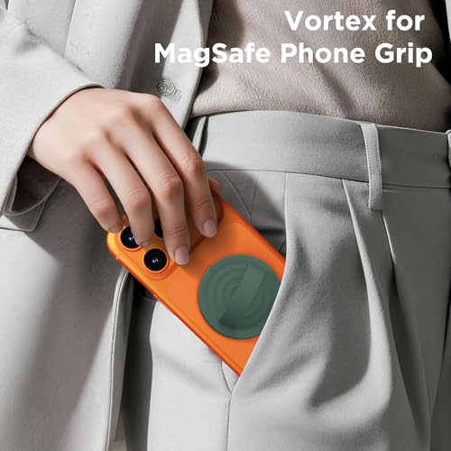 Magnetic Phone Grip Ring, Compatible with MagSafe, Upgraded Liquid Silicone for Secure Comfort, Rotating Finger Loop Ring Grip Holder for iPhone 17/16/15/14/13/12 Pro Max Plus, Alpine Green - color: Alpine Green