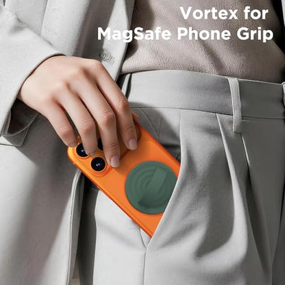 Magnetic Phone Grip Ring, Compatible with MagSafe, Upgraded Liquid Silicone for Secure Comfort, Rotating Finger Loop Ring Grip Holder for iPhone 17/16/15/14/13/12 Pro Max Plus, Alpine Green - color: Alpine Green