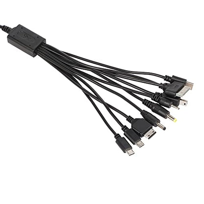 Cutwif 10 in 1 Multi Charging Cable, Universal Multiple Charging Cord Cable with 10 Ports for Cell Phones Speaker MP3 MP4 & More