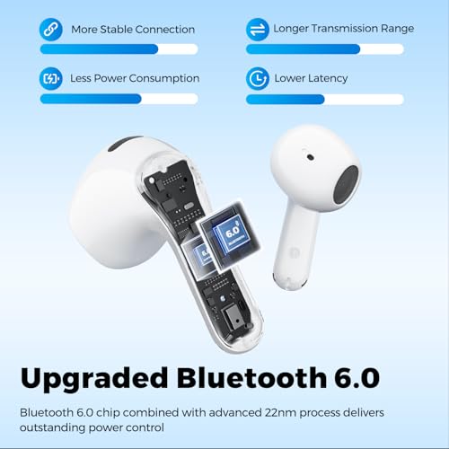 SoundPEATS Air6 HS LDAC Hi-Res Wireless Earbuds, Bluetooth 6.0, 13mm Driver - color: White