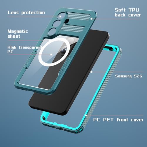 Waterproof Phone Case for Samsung Galaxy S26 Protective Teal - color: Teal, size: Samsung Galaxy S26