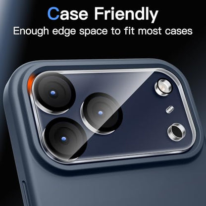 JETech Camera Lens Protector for iPhone 17 Pro Max, Clear, 3-Pack | 9H Tempered Glass, HD Clear, Anti-Scratch Protection, Night Shot Compatible, Case-Friendly - size: iPhone 17 Pro Max