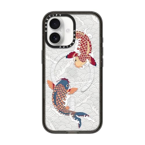 CASETiFY for iPhone 17 Case - Impact Compatible with MagSafe | 8.2 ft. 4x Military Grade Drop Protection | koi fish Japanese tattoo style transparent pattern | Black - color: koi fish Japanese tattoo style transparent pattern, size: Iphone 17 (6.3")