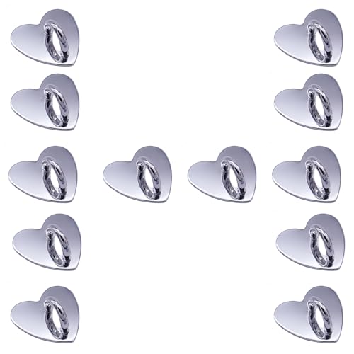12 Pcs Metal Phone Finger Grip Hook Adhesive Heart Shaped Phone Charm Hook Smartphones Accessories Charm Loop Stand Keychain Ring Smartphones Holder Heart Pad Ring for DIY Hanging Supplies (Silver) - color: Silver