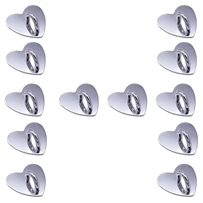 12 Pcs Metal Phone Finger Grip Hook Adhesive Heart Shaped Phone Charm Hook Smartphones Accessories Charm Loop Stand Keychain Ring Smartphones Holder Heart Pad Ring for DIY Hanging Supplies (Silver) - color: Silver