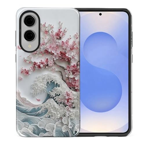 for Samsung Galaxy S25 Edge Case,Dual-Layer Hard Shell + Silicone Phone Cover,Full Body Protection Shockproof Case for Samsung Galaxy S25 Edge-Blossoming Sakura Wave - color: Blossoming Sakura Wave, size: Samsung Galaxy S25 Edge
