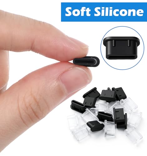 20 Pcs USB C Dust Plug, Silicone Anti-Dust Covers for Type-C Charging Ports