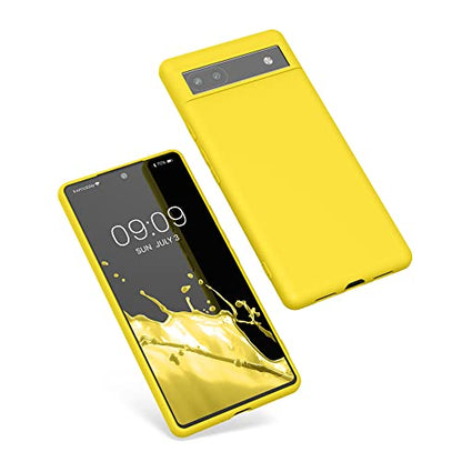 kwmobile Case Compatible with Google Pixel 6a Case - Soft Slim Protective TPU Silicone Cover - Radiant Yellow - color: Radiant Yellow