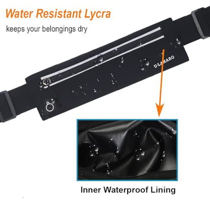 U·LANARO Slim Running Belt Fanny Pack Running Phone Holder Waist Band Pouch - color: Pink