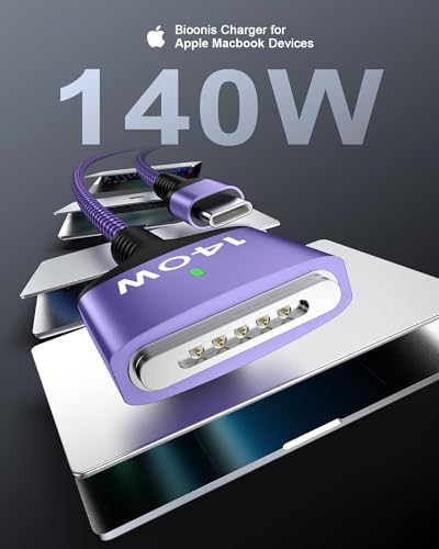 140W MagSafe 3 Cable 6.6ft, Mac Charging Cable for Apple MacBook Pro/Air - color: Purple
