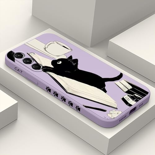 LEECG for Samsung Galaxy S24 Case, Design Pattern Slim Stylish Drop Proof Protective for Galaxy S24 Phone Cover 6.2 inch, Cat Purple - color: Cat Purple, size: for Samsung Galaxy S24