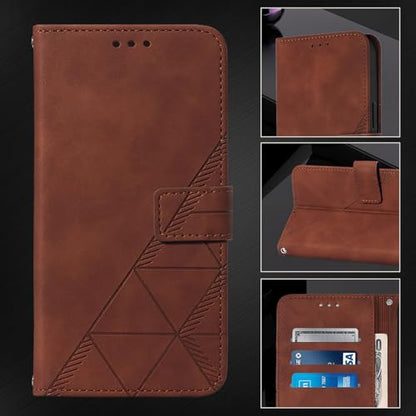 Faux Leather Flip Wallet Case for Motorola Moto G75, YBS Brown | Card Slots Storage, Magnetic Closure, Hands-Free Kickstand, RFID Blocking, Precise Cutouts - color: Brown