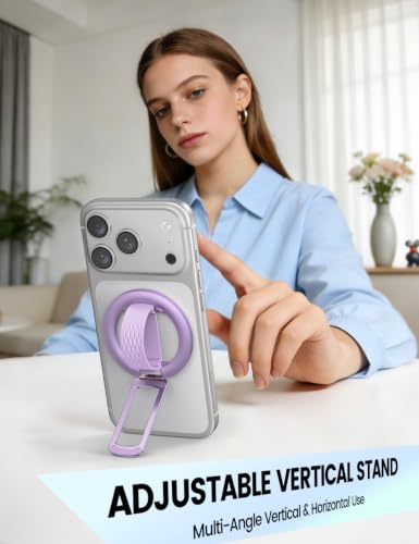 Lamicall Lavender Comfortable Magnetic Phone Finger Loop Grip for MagSafe - color: Lavender - Zinc Alloy - Silicone Grip