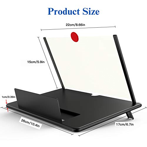 12 inch 3D HD Magnifying Screen Magnifier for Cell Phone - color: Red-12