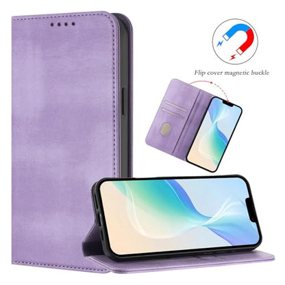 Back Case Compatible with Galaxy A10E Wallet, Bumper Leather Phone Case with RFID Blocking Ultra Slim Leather Cover Scratch Resistant Shell Protection Case Compatible with Samsung Galaxy A20E/A10E - color: Purple