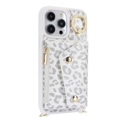 Lipvina Crossbody Wallet Case for iPhone 13 Pro Max,White Leopard - color: 03-White Leopard, size: iPhone 13 Pro Max 6.7"