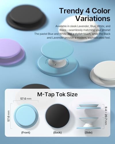 Sinjimoru Magnetic Phone Grip for MagSafe, Soft Silicone, Blue - color: Blue