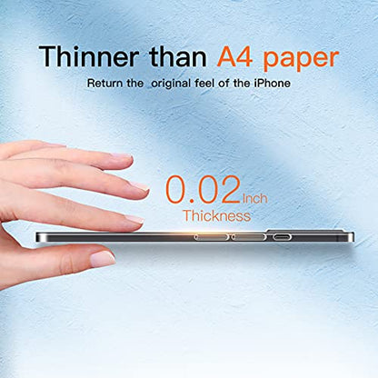 Compatible with iPhone 12 Pro Max Slim Case,Paper-Thin Transparent Finish Skin Back Case [Non Yellowing] Ultra Protective Cover with Camera Protection 6.7 Inch (Clear) - color: Clear, size: for iPhone 12 Pro Max 6.7inch