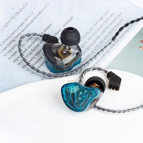 YINYOO CCZ Melody Gaming Earbuds Wired in Ear Hearphones with Microphone IEM HiFi Bass with 1DD 1BA Hybrid, Detachable Cable for Smartphones/PC/Tablet/Gaming/Video/Music/Calling (Blue, with mic) - color: Blue, size: 3.5mm-With Microphone, style: 3.5mm-Wit