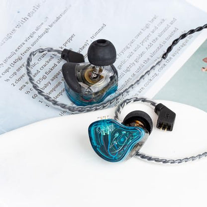 YINYOO CCZ Melody Gaming Earbuds Wired in Ear Hearphones with Microphone IEM HiFi Bass with 1DD 1BA Hybrid, Detachable Cable for Smartphones/PC/Tablet/Gaming/Video/Music/Calling (Blue, with mic) - color: Blue, size: 3.5mm-With Microphone, style: 3.5mm-Wit