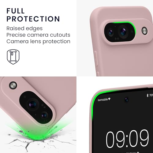 kwmobile Case Compatible with Google Pixel 9 Case - Protective Slim TPU Phone Cover - Soft Matte Finish - Nude Lilac - color: Nude lilac, size: Pixel 9