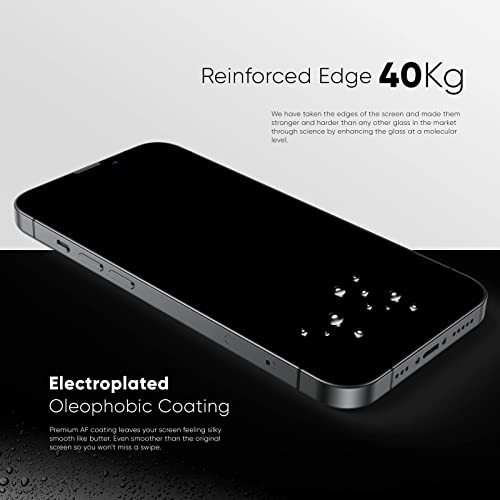 FLOLAB NanoArmour ONETIME PRO for iPhone 15 Plus Privacy Screen Protector, Anti-Reflective, 3D Edge, Anti-Spy Tempered Glass, Reinforced Edges, Durable, Smooth, Easy Install, Dust-Free - size: 15 Plus