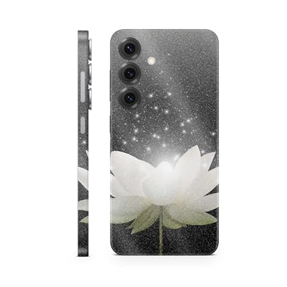 Glossy Glitter Phone Skin Compatible with Samsung Galaxy S25 - Twilight Lotus - Premium 3M Vinyl Protective Wrap Decal Cover - Easy to Apply | Crafted in The USA by MightySkins - color: Twilight Lotus, size: Galaxy S25 (Full Wrap), style: Glossy Glitter F