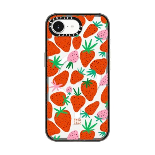 CASETiFY for iPhone 17e / 16e Case - Impact Compatible with MagSafe | 8.2 ft. 4x Military Grade Drop Protection | STRAWBERRIES | Black - color: Strawberries, size: iPhone 16e (6.1")