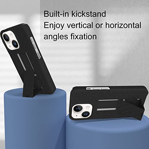for iPhone 14/13 Belt Clip Holster Case, Screen Protector-Black | Swivel Kickstand Holder, Slim Shell Slide Pouch Full Body Protective, Rugged Heavy Duty Shockproof Outdoor Cell Phone Cover - size: iPhone 14