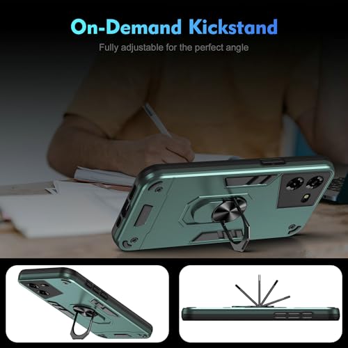 Compatible for Tecno Pova 5 Case,Built-in Stand Shockproof and Drop-Proof Compatible with Tecno Pova 5 LH7n Phone Case Cover Green - color: HY-GZS-green, size: Tecno Pova 5