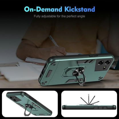 Compatible for Tecno Pova 5 Case,Built-in Stand Shockproof and Drop-Proof Compatible with Tecno Pova 5 LH7n Phone Case Cover Green - color: HY-GZS-green, size: Tecno Pova 5