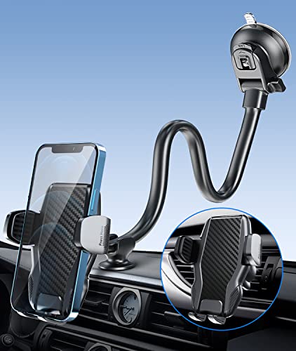 Phone Holder Mount for Car Truck with 13" Gooseneck Long Arm - Carbon Fiber - color: Carbon Fiber