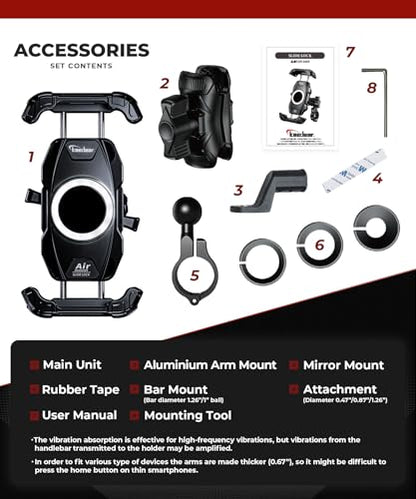Kaedear Vibration-Resistant Motorcycle Phone Mount, KDR-M28