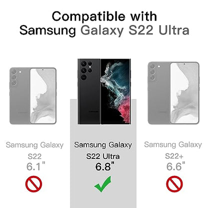 JETech Case for Samsung Galaxy S22 Ultra, Anti-Yellowing, Black | Shockproof Protection, Scratch Resistant Hard PC Back, Durable Transparent TPU Bumper - color: Black