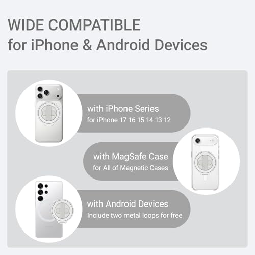 Grat 4 for Magsafe Magnetic Phone Grip Stand, Silver - color: Silver