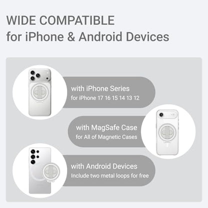 Grat 4 for Magsafe Magnetic Phone Grip Stand, Silver - color: Silver