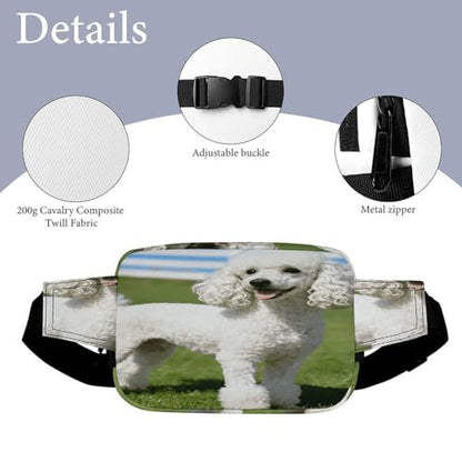 Poodle Dog Fanny Packs for Women Men Double Layer Fashion Waist Pack Adjustable Belt Bag with Pockets Small Crossbody Bags for Running Hiking Workout Travel Daily Use
