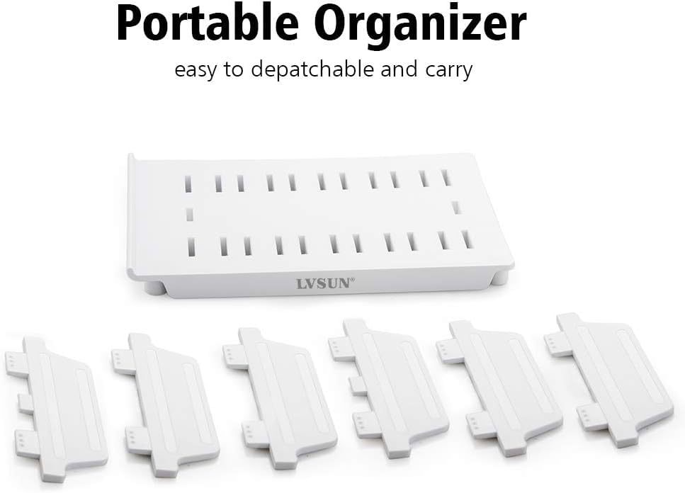 Adjustable Phone Stand Holder Dock Mobile Phone Tablet Organizer Multi Device Universal Desktop Stand Rack for iPhone Samsung Kindle Fire Tablet and Most Electronics Devices-No Charging Port (S-White) - color: S-White