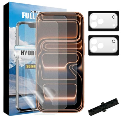 3 Hydrogel Films + 2 Tempered Glass Lens Protector For iPhone 17 Pro - size: iPhone 17 Pro