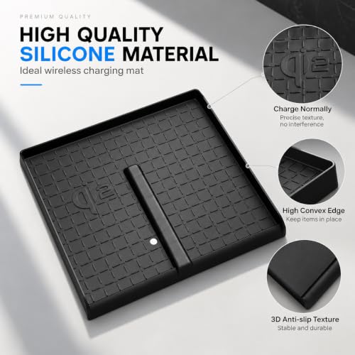 Wireless Charging Protective Mat for Toyota RAV4 2026 Accessories Silicone Center Console Wireless Charging Anti-Slip Cover Pad Heat Insulation Waterproof Easy to Clean Black for RAV4 - size: for Toyota RAV4 2026