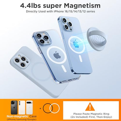 Upgraded Magnetic Phone Grip, Liquid Silicone Soft and Portable, Removable Finger Loop Ring Grip Holder for iPhone, Strong Magnetic Attraction, Compatible with MagSafe Phone Case, Baby Blue - color: Baby Blue
