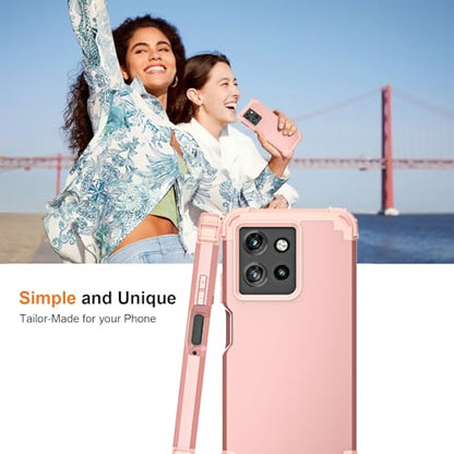 Phone Case for Motorola Moto G Power 2025/Moto G Play 5G 2025 Hard Cover Shockproof Soft Silicone Bumper Hybrid Three Layer Heavy Duty Grip Rugged Protective Cell GPower GPlay XT2515-1 Rose Gold - color: Rose Gold