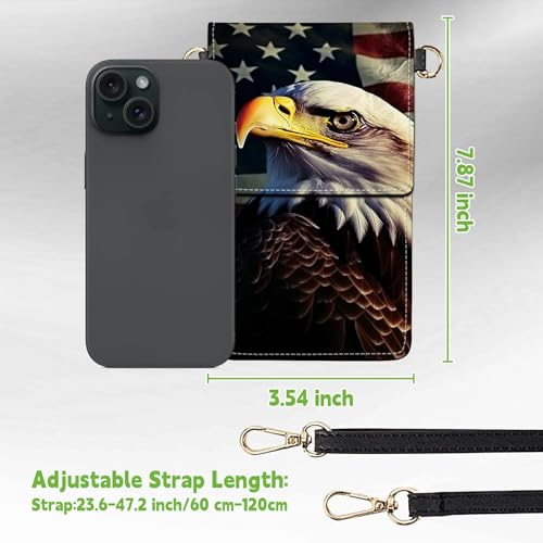 Small Crossbody Bags with Adjustable Shoulder Strap - color: Eagle Flag