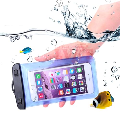 Universal Waterproof Phone Pouch, 1 pcs, Random Color | w/Arm Band, Lanyard Armband, Diving, Beach, Dry Bag Skiing, Water Event, Pool Party