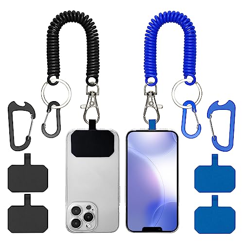 HOTEMIA Phone Lanyard - Anti Theft & Drop Protection for iPhone, Most Cell Phones - Black & Blue - color: Black+Blue
