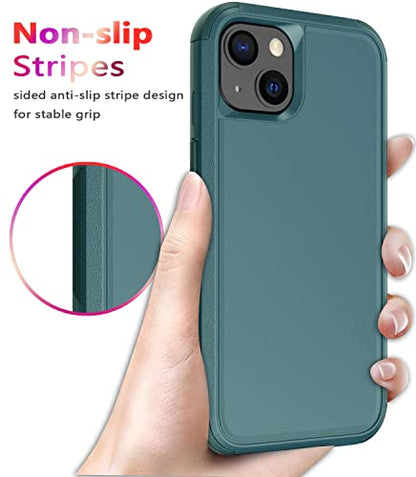 Diverbox for iPhone 13 Case [Shockproof] [Dropproof] [Dust-Proof],Heavy Duty Protection Phone Case Cover for Apple iPhone 13 (Dark Green) - color: 13-Dark Green