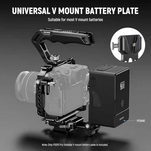 NEEWER Foldable V Mount Battery Plate with Arca Type Baseplate, PS015 PRO