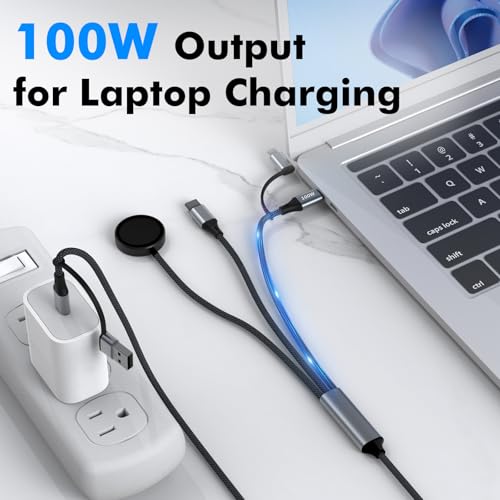 Travel Depot 4-in-1 Multi Charging Cable 100W Fast Charge